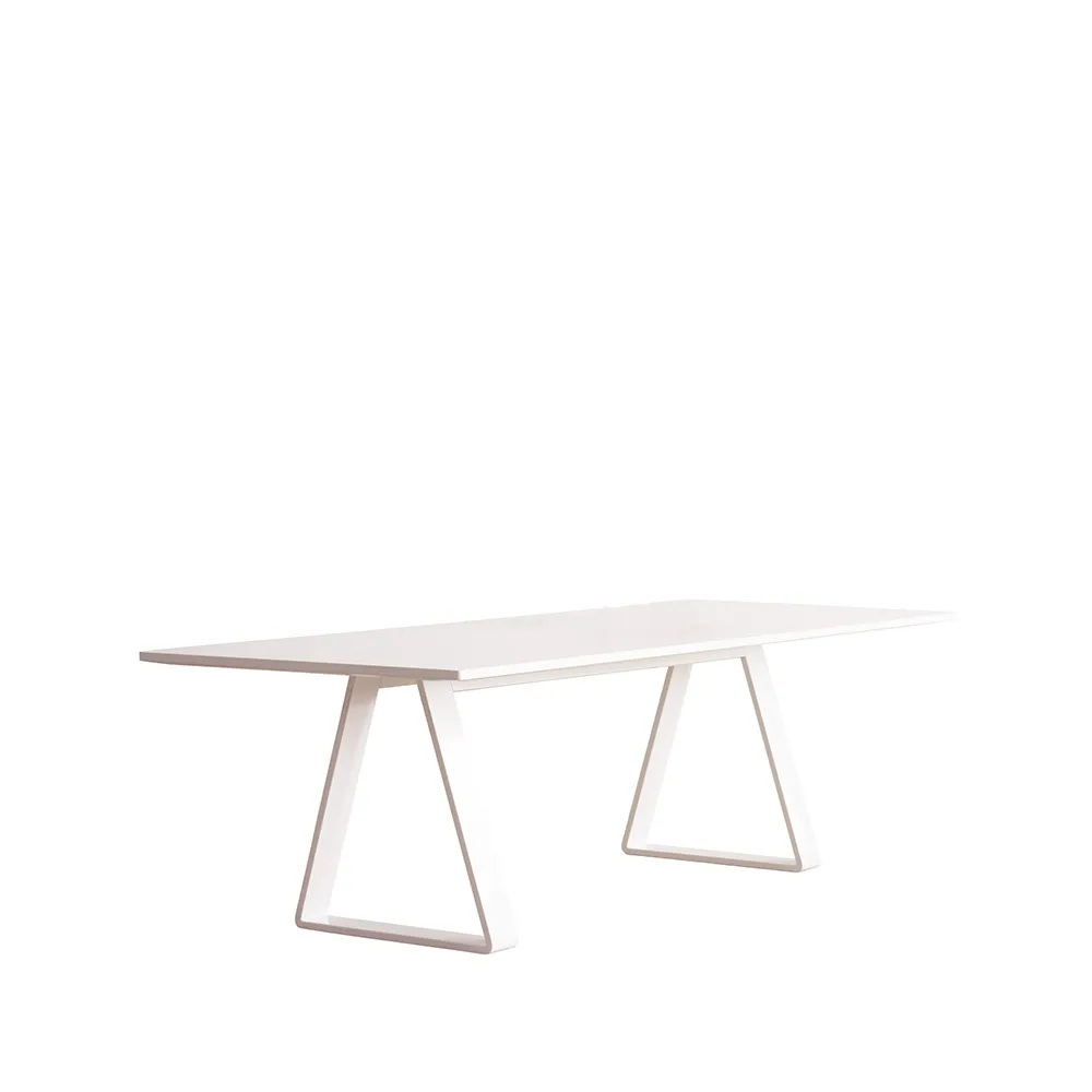 Table à manger Bermuda, white laminate, support en acier, 200x90cm Asplund