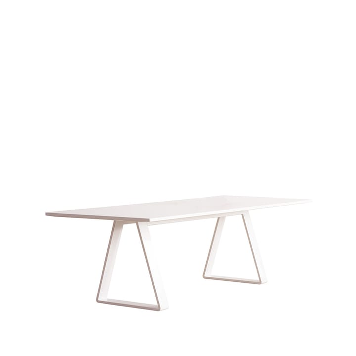 Table à manger Bermuda - white laminate, support en acier, 240x90cm - Asplund