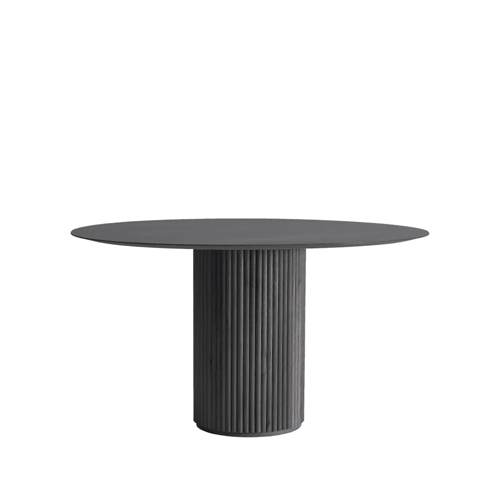 Table à manger Palais Royal, chêne teinté gris foncé, support chêne teinté gris foncé. Asplund