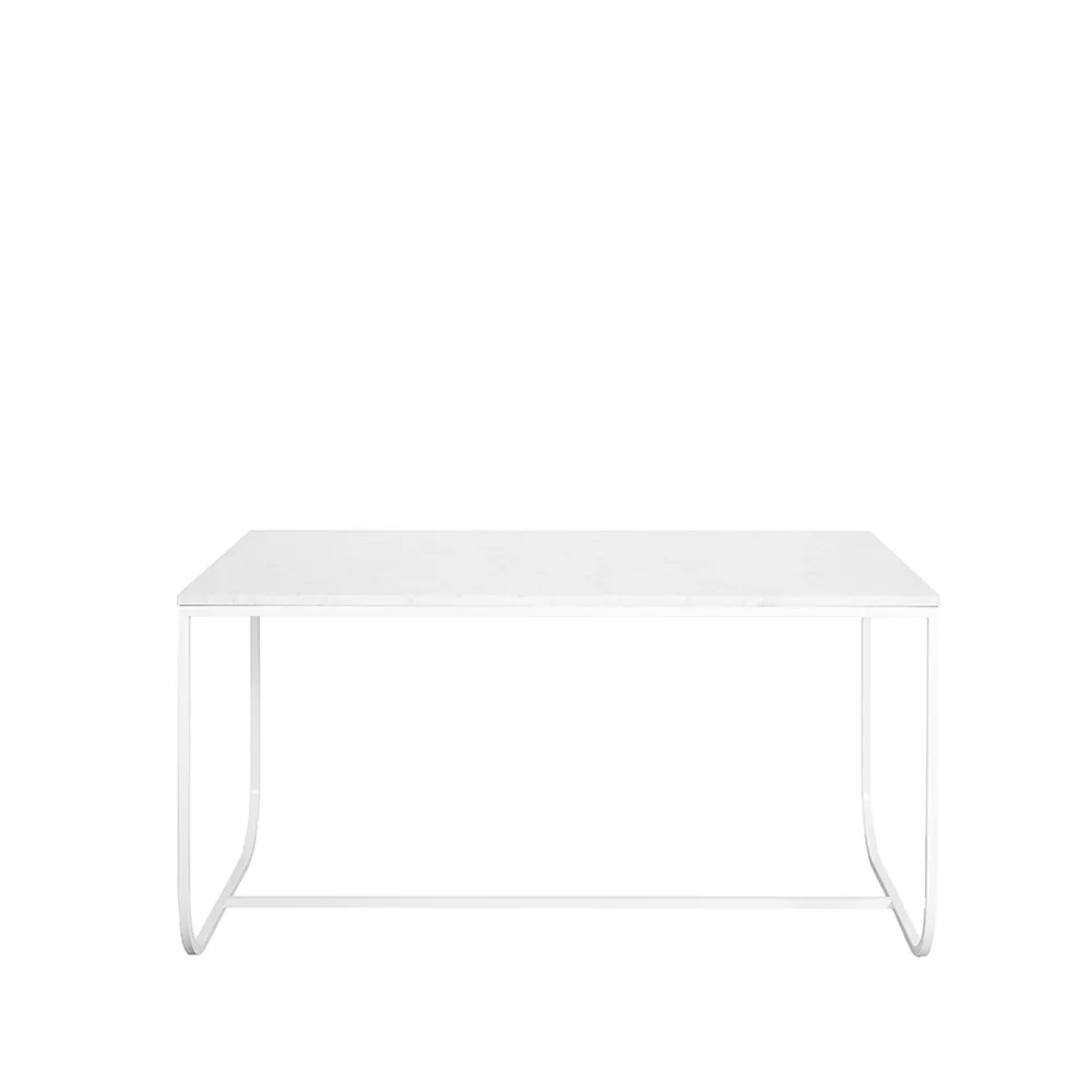 Table à manger Tati, marbre carrara, 140, support white Asplund