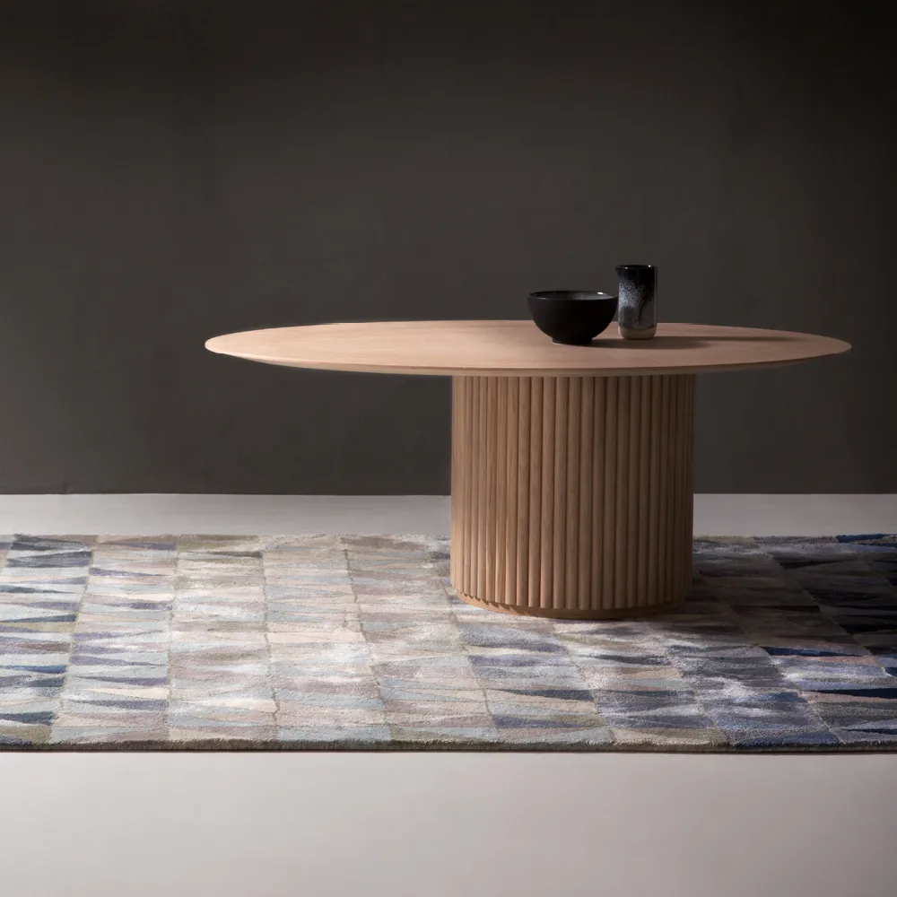 Table basse Palais Ovale, chêne teinté blanc (p2), support en chêne teinté blanc Asplund