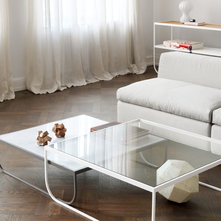 Table basse Tati High - marbre blanc, char grey support - Asplund