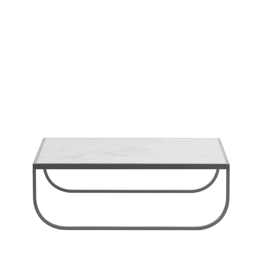 Asplund Table basse Tati Low marble blanc, support storm grey