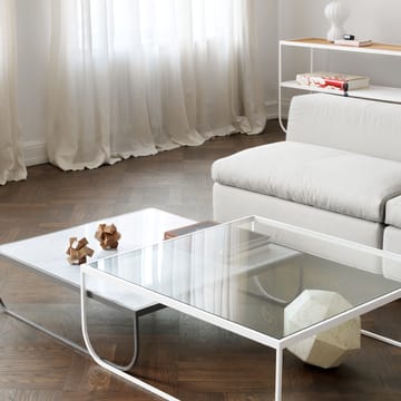 Table basse Tati Low - marbre blanc, support blanc - Asplund