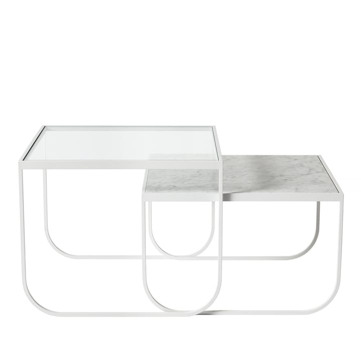 Table basse Tati Square - verre, support blanc - Asplund