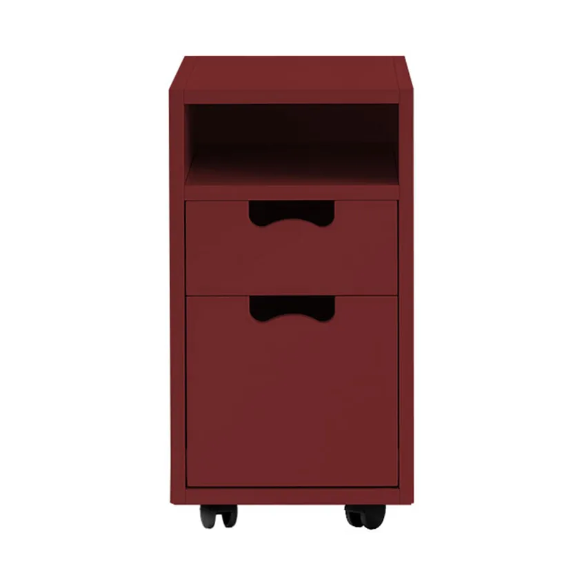 Table de chevet Snö G3, Brown red, roues noires Asplund