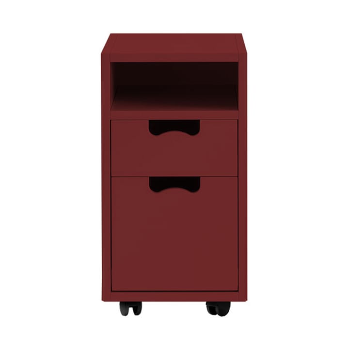Table de chevet Snö G3 - Brown red, roues noires - Asplund