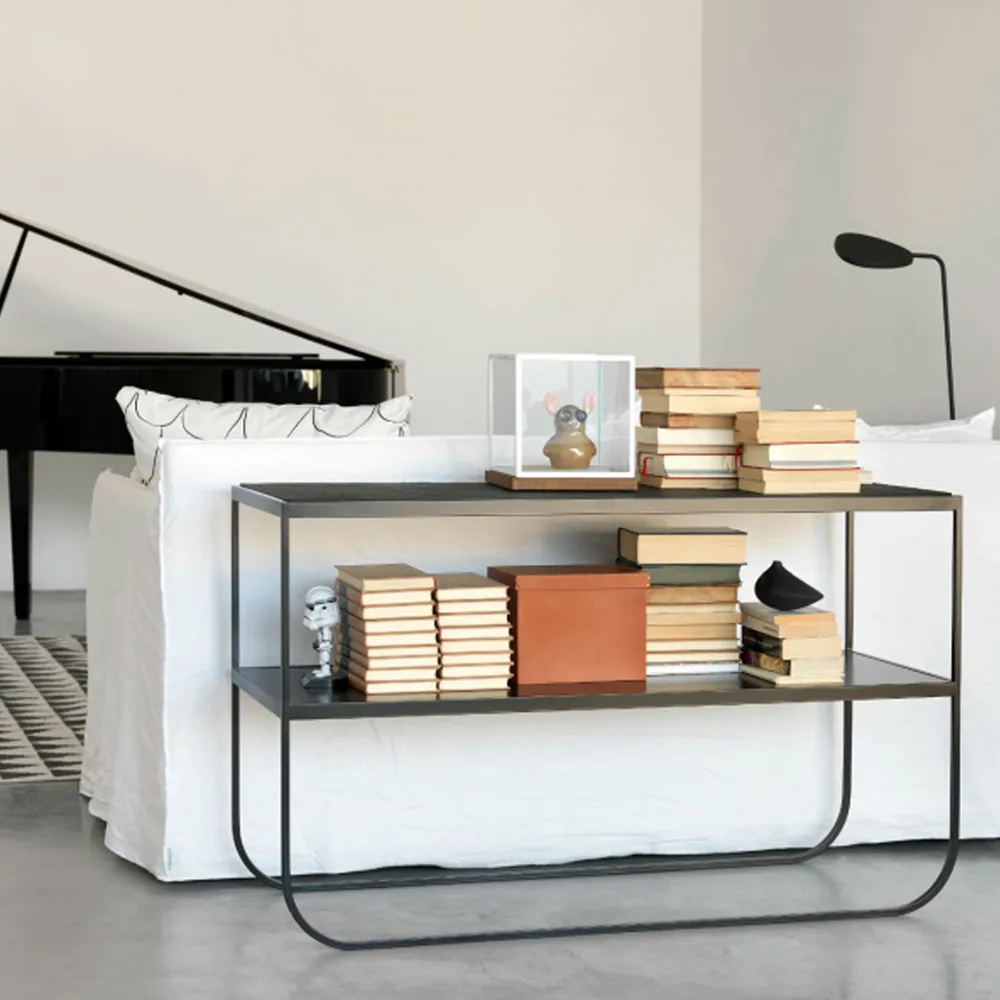 Tati Console 120 table d'appoint, pigment blanc de chêne, support blanc, 120 Asplund