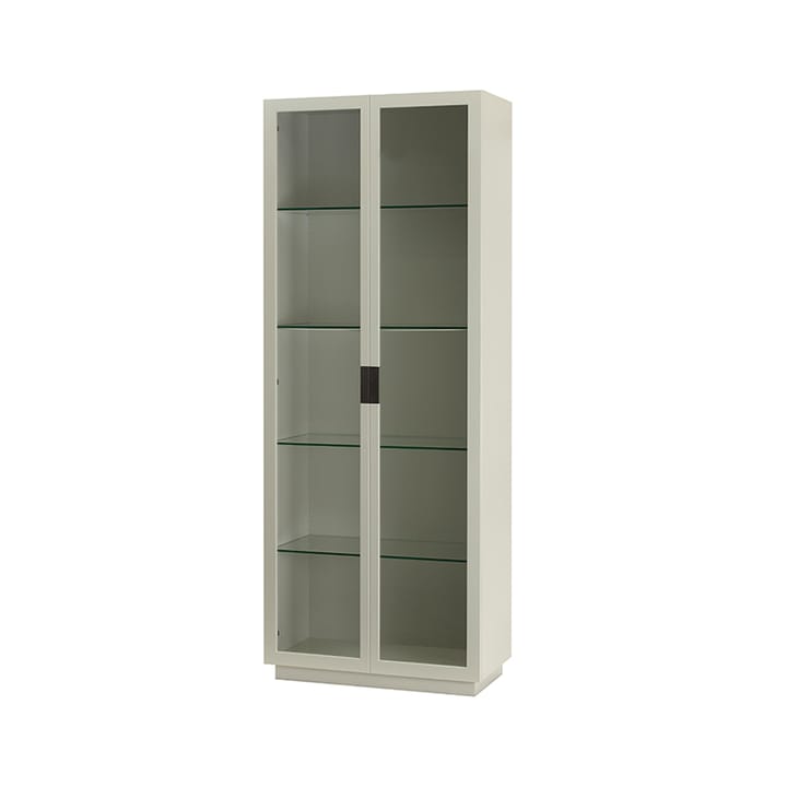 Vitrine Frame XL - light grey, poignée en cuir noir - Asplund