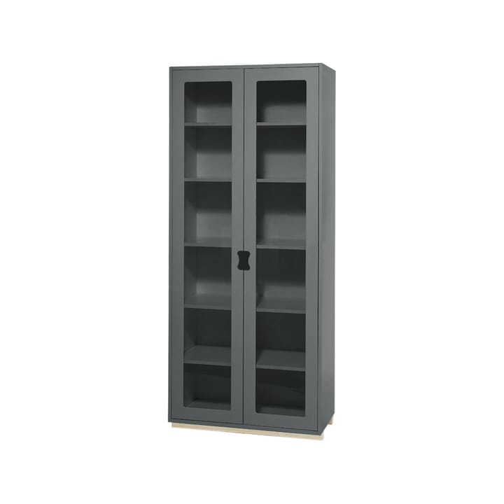 Vitrine haute Snö F - storm grey, support en bouleau, dj.30 cm - Asplund