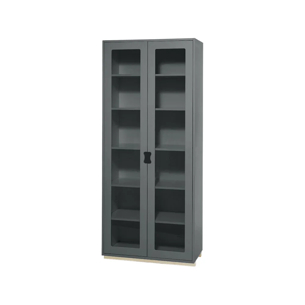 Vitrine haute Snö F, Storm grey, support en bouleau, dj.42 cm Asplund