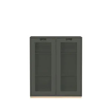 Vitrine Snö E - Green khaki, support en bouleau, dj.30 cm - Asplund