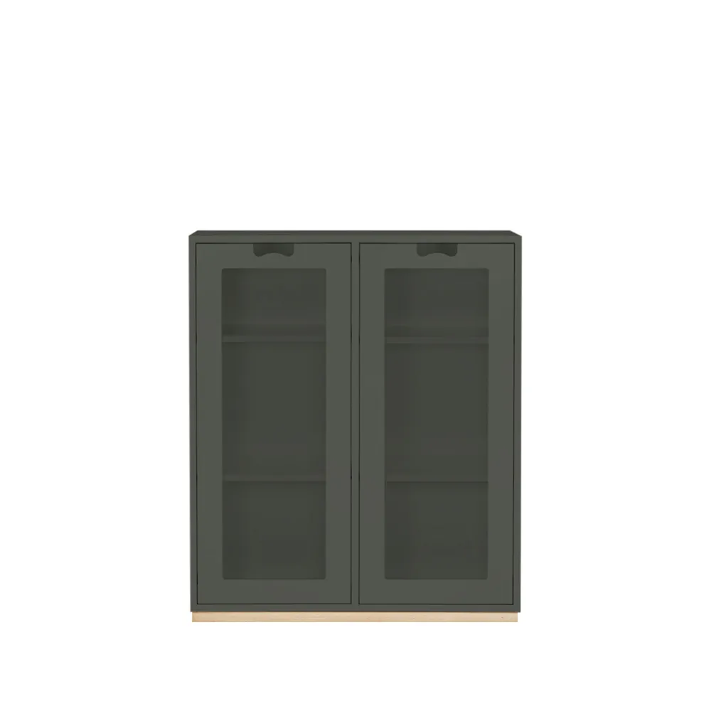 Vitrine Snö E, Green khaki, support en bouleau, dj.42 cm Asplund