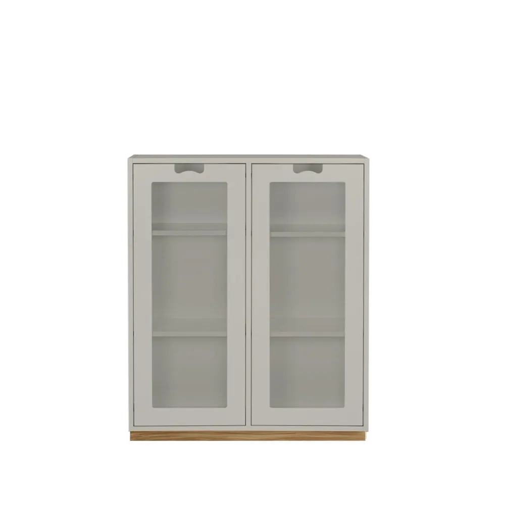 Vitrine Snö E, Light grey, support en chêne, dj.30 cm Asplund