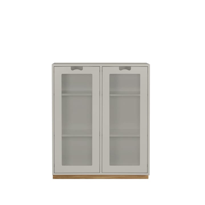 Vitrine Snö E - light grey, support en chêne, dj.30 cm - Asplund