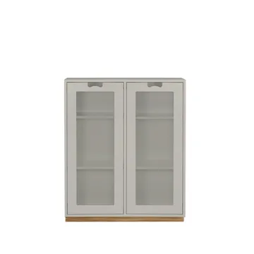 Vitrine Snö E - Light grey, support en chêne, dj.42 cm - Asplund