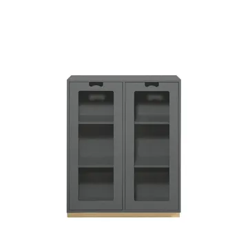 Vitrine Snö E - Storm grey, support en bouleau, dj.30 cm - Asplund