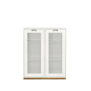 Vitrine Snö E - White, support en chêne, dj.42 cm - Asplund