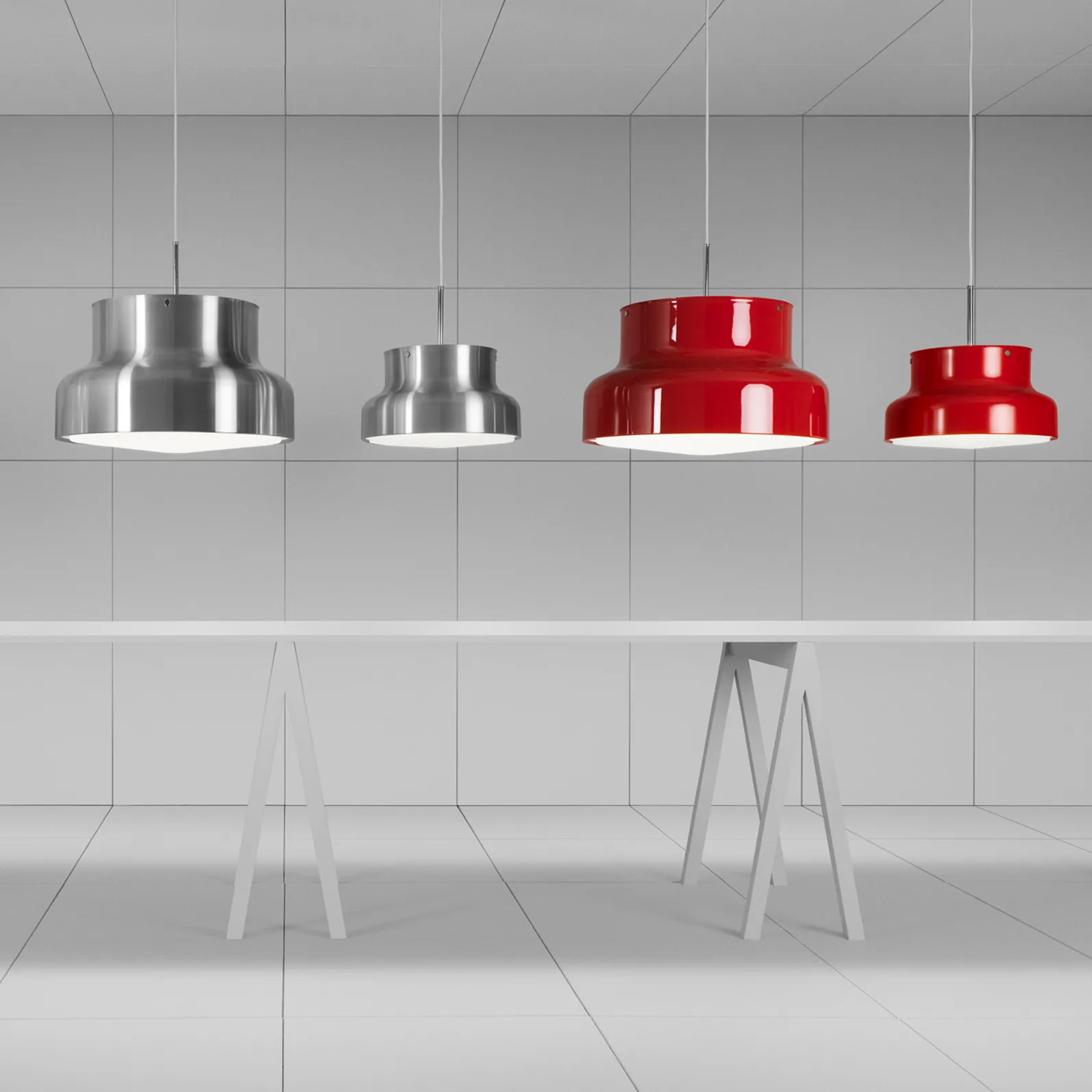 Lampe Bumling 40 cm, aluminium brossé Ateljé Lyktan