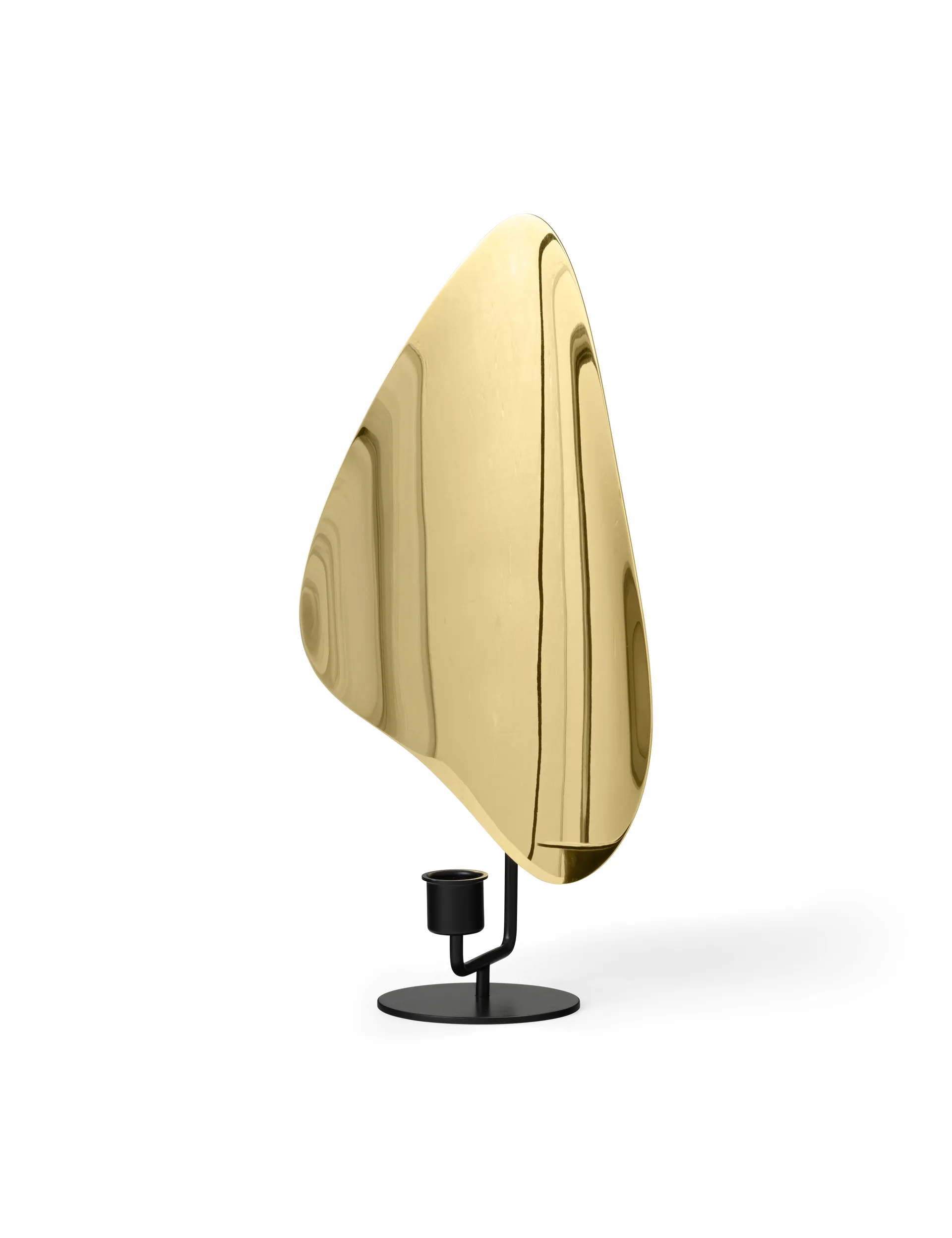 Bougeoir Flambeau 34 cm, Laiton poli en noir Audo Copenhagen