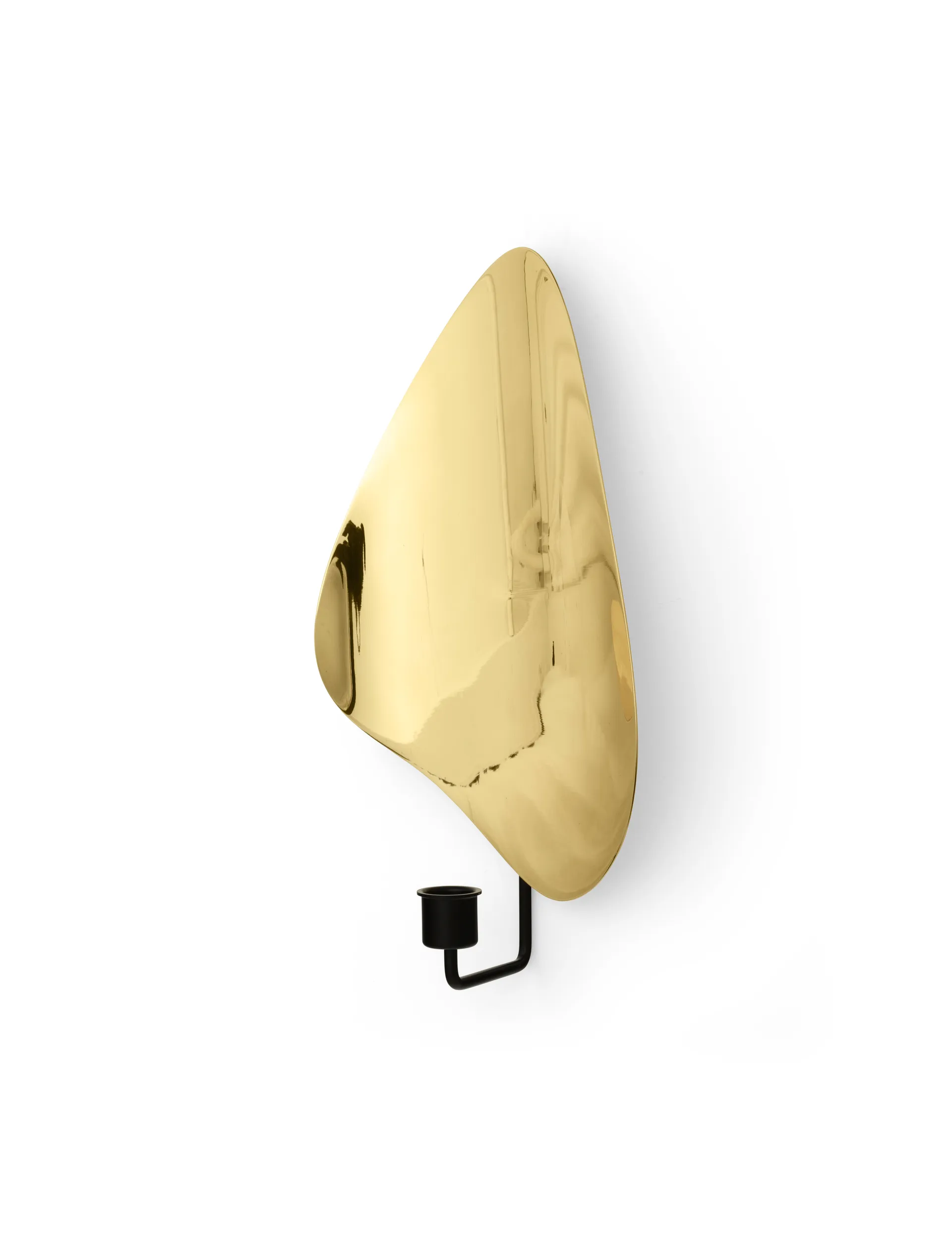 Bougeoir mur Flambeau 34 cm, Laiton poli en noir Audo Copenhagen