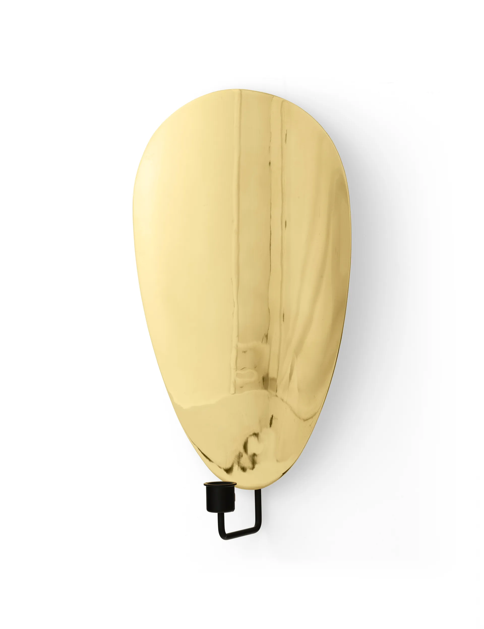 Bougeoir mur Flambeau 40 cm, Laiton poli en noir Audo Copenhagen