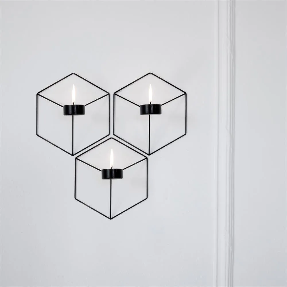 Bougeoir mural POV lot de 3 noir Audo Copenhagen