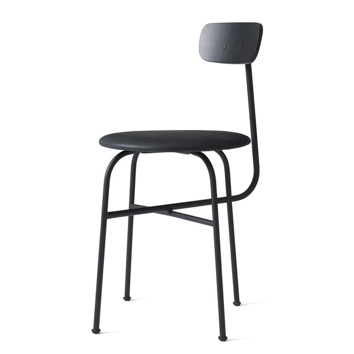 Chaise Afteroom assise cuir 4 pieds - noir-noir - Audo Copenhagen