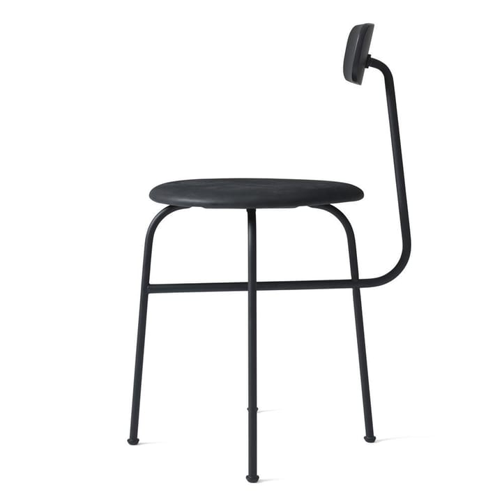 Chaise Afteroom assise cuir 4 pieds, noir-noir Audo Copenhagen