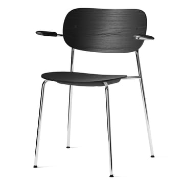 Chaise de table à manger à accoudoirs Co pieds chromés - Chêne noir - Audo Copenhagen