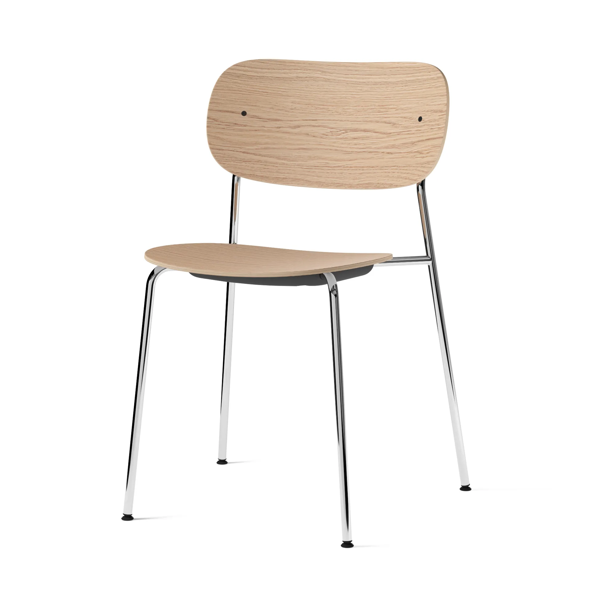 Chaise de table à manger Co pieds chromés, Chêne Audo Copenhagen