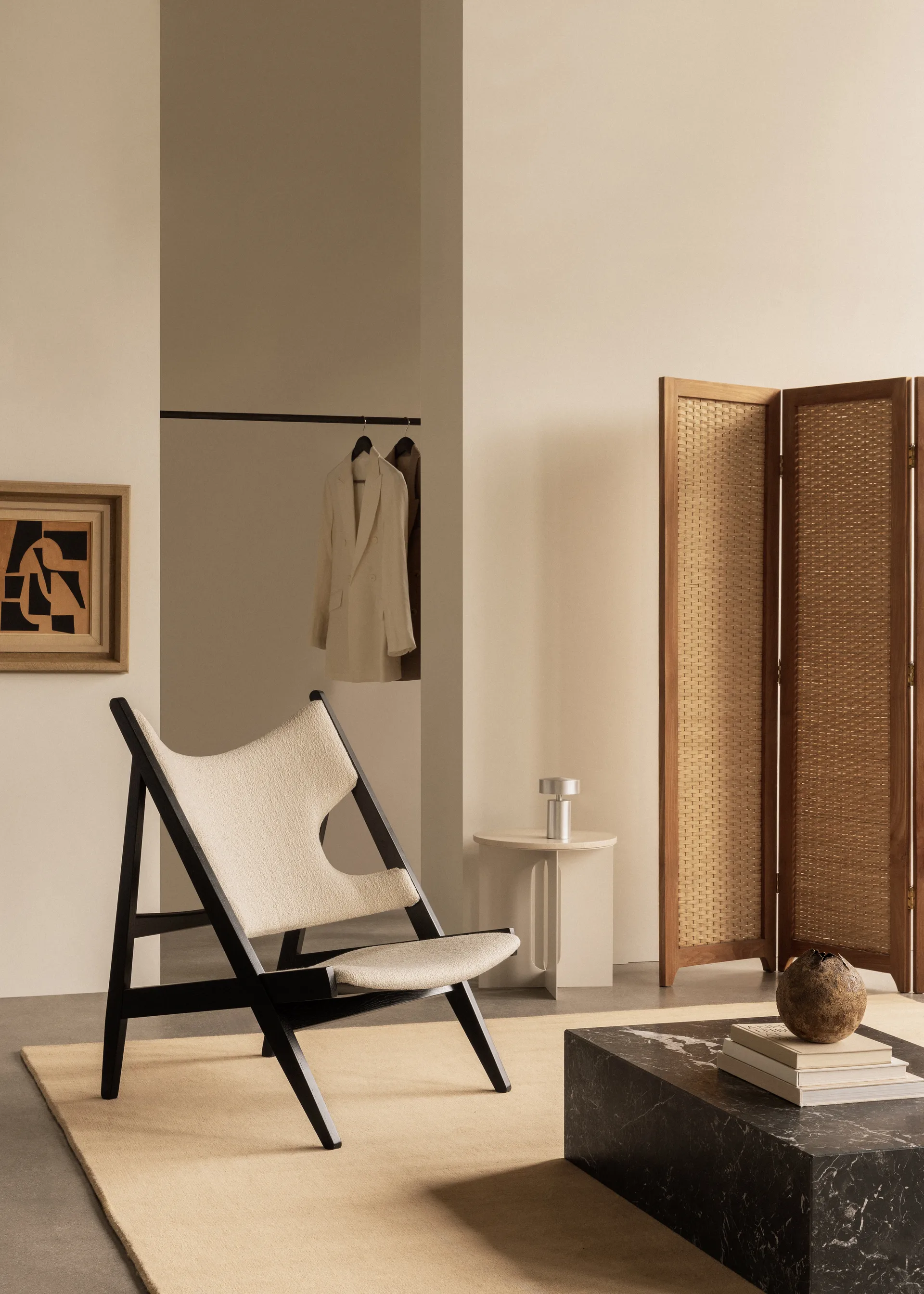 Chaise lounge Knitting, Barnum Bouclé 24-chêne noir Audo Copenhagen