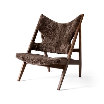 Chaise lounge Knitting - peau de mouton curly root marron foncé, structure en chêne foncé lasuré - Audo Copenhagen