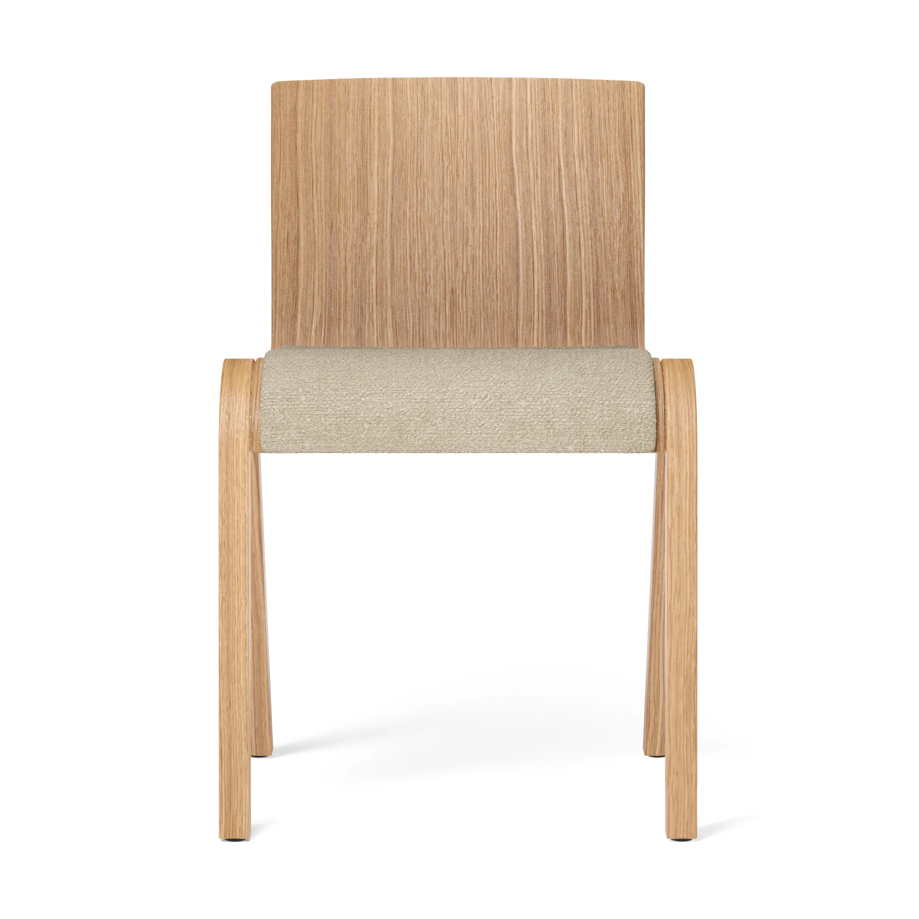 Chaise Ready assise rembourrée, Natural oak-Audo Bouclé 02 Audo Copenhagen
