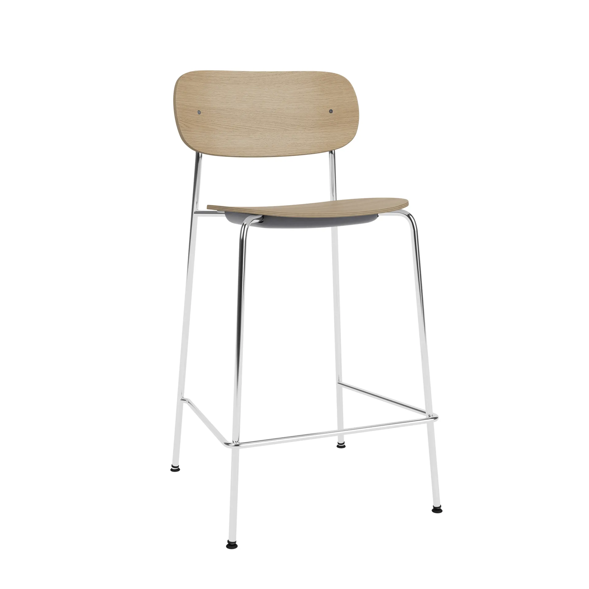 Co Bar Chair chaise de bar, Chêne-acier chromé, 65 cm Audo Copenhagen