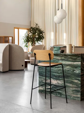 Co Bar Chair chaise de bar - Chêne-acier chromé, 65 cm - Audo Copenhagen