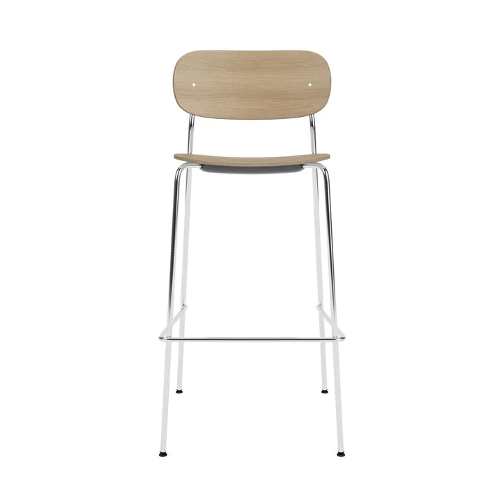 Co Bar Chair chaise de bar - Chêne-acier chromé, 75 cm - Audo Copenhagen