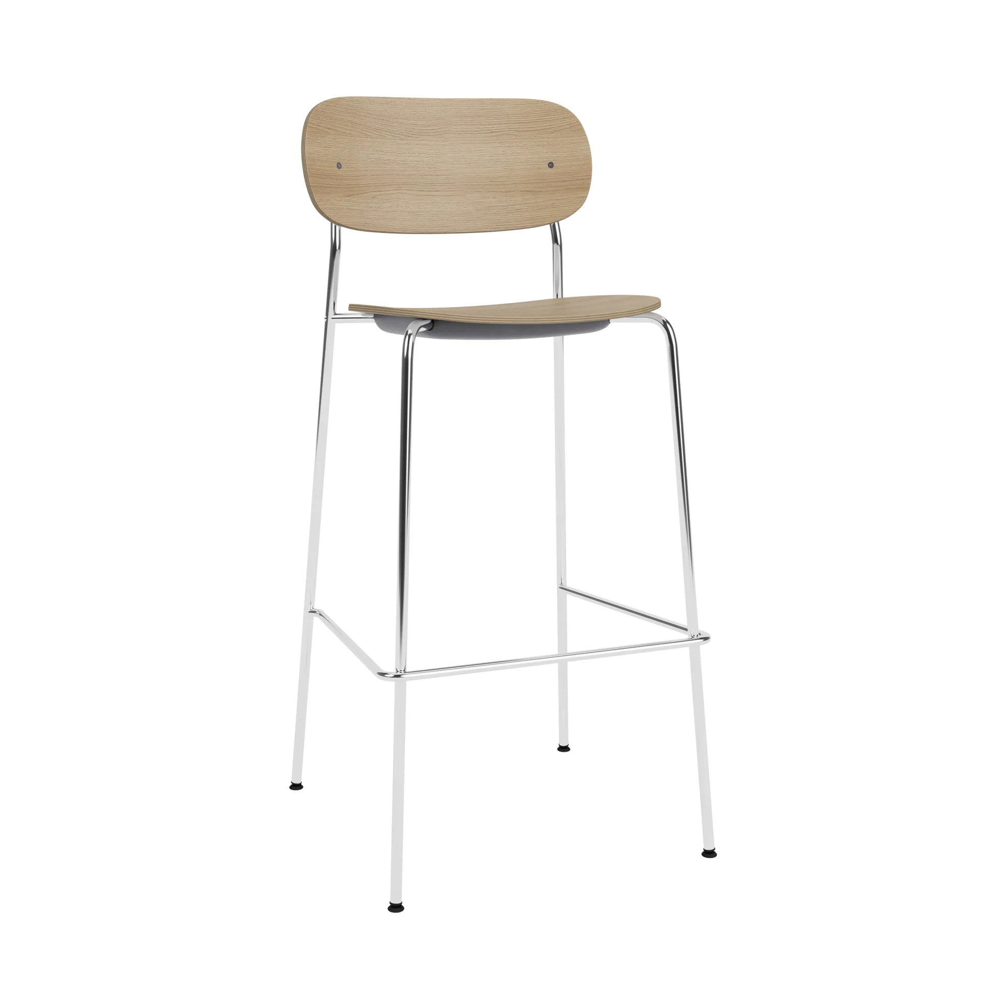 Co Bar Chair chaise de bar, Chêne-acier chromé, 75 cm Audo Copenhagen
