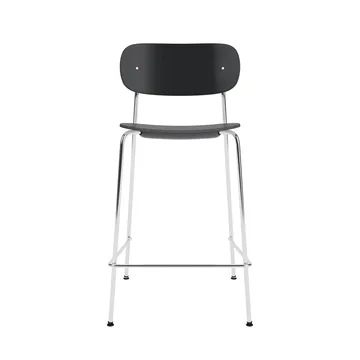 Co Bar Chair chaise de bar - Chêne noir-acier chromé, 65 cm - Audo Copenhagen
