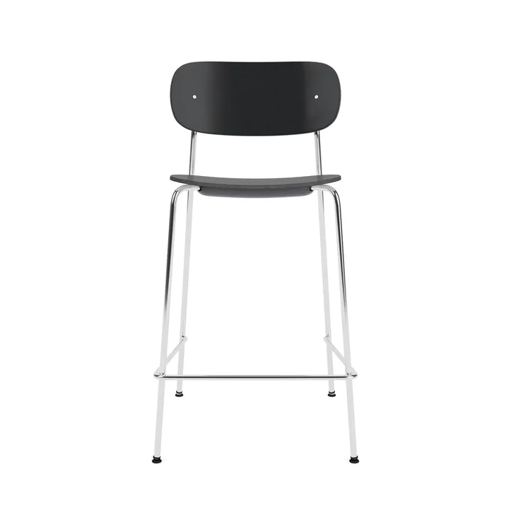 Co Bar Chair chaise de bar - Chêne noir-acier chromé, 65 cm - Audo Copenhagen