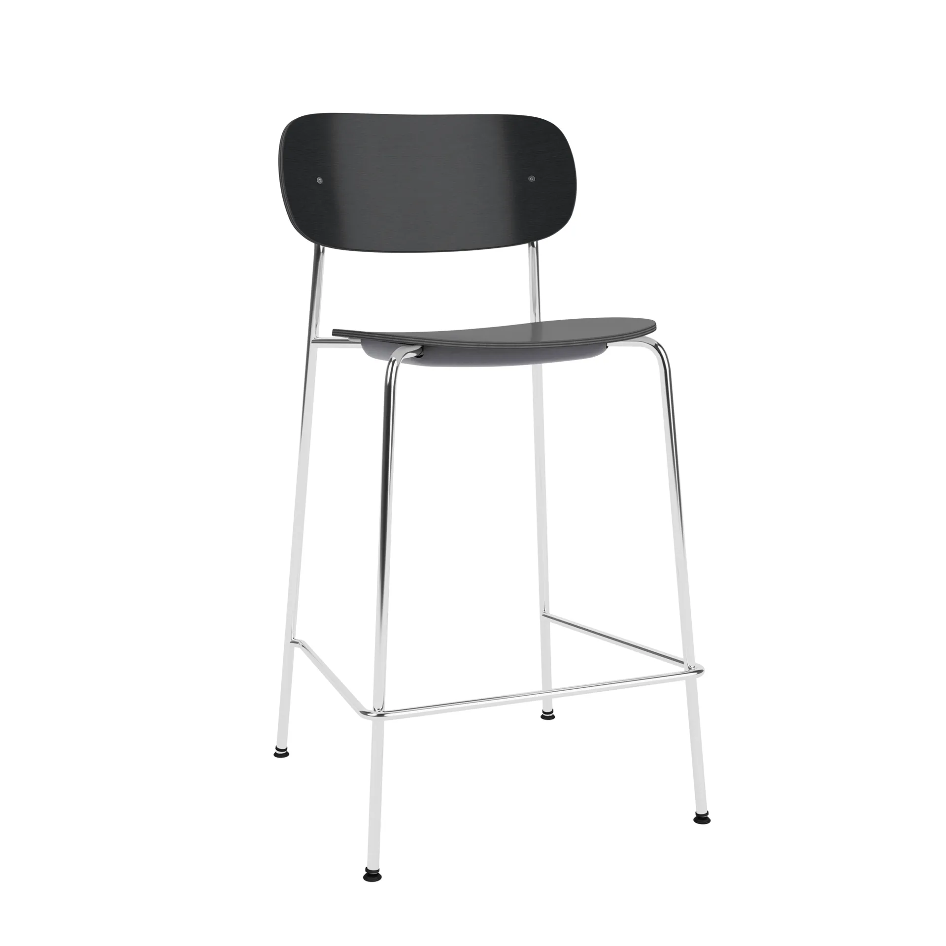Co Bar Chair chaise de bar, Chêne noir-acier chromé, 65 cm Audo Copenhagen
