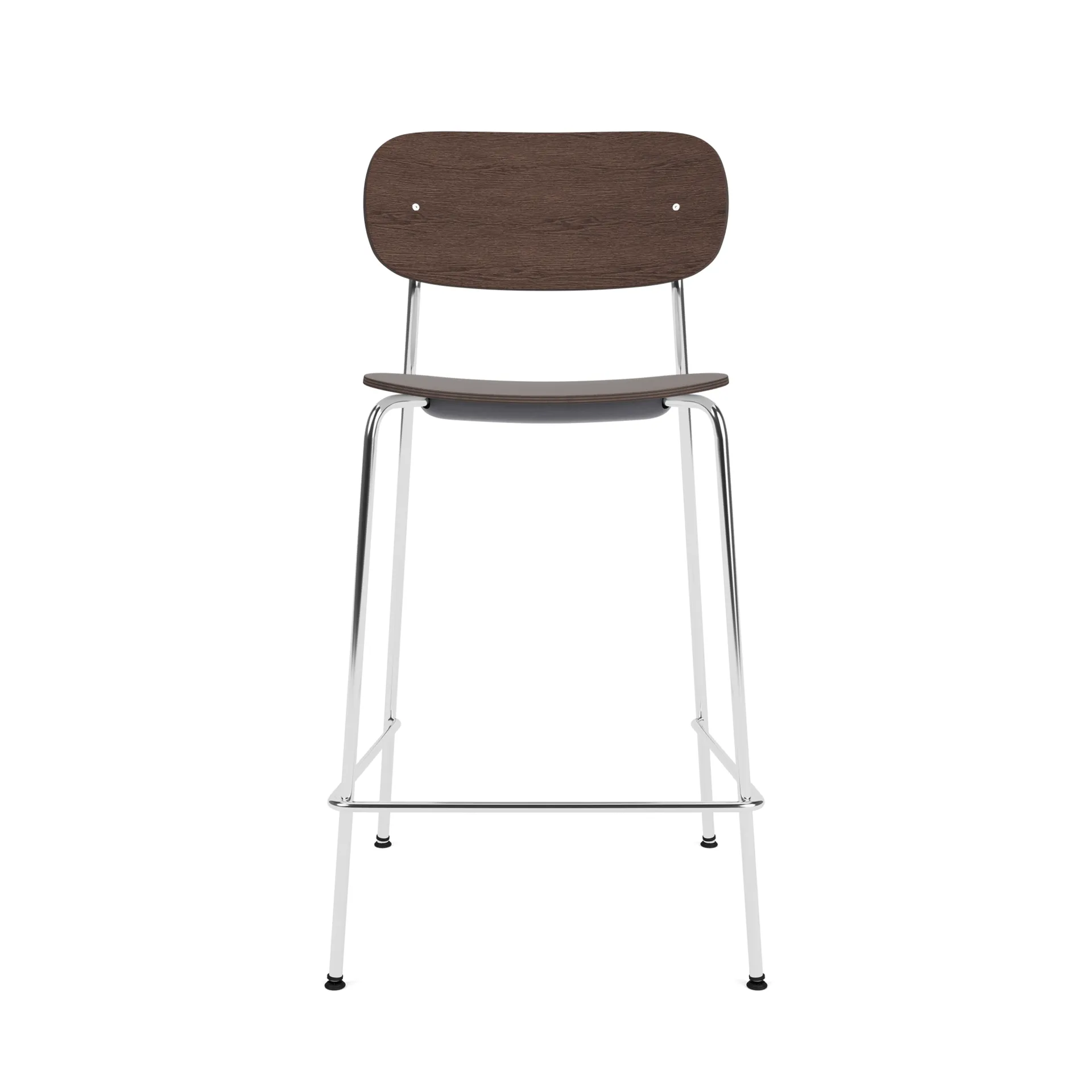 Co Bar Chair chaise de bar, Chêne teint foncé-acier chromé, 65 cm Audo Copenhagen