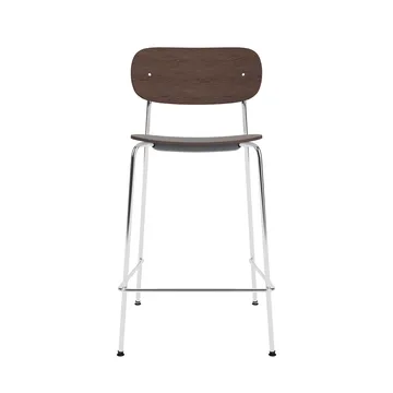 Co Bar Chair chaise de bar - Chêne teint foncé-acier chromé, 65 cm - Audo Copenhagen