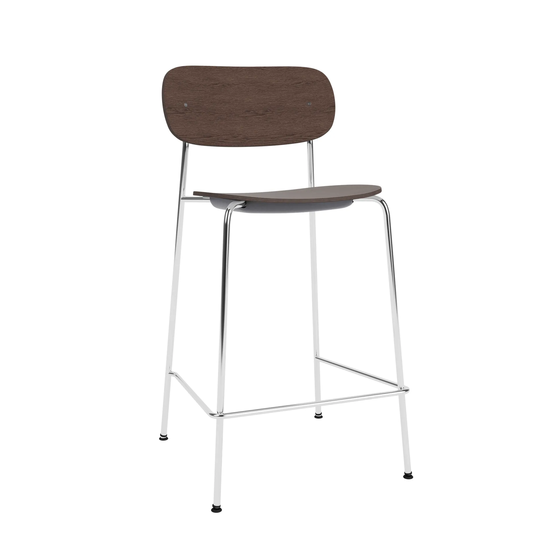 Co Bar Chair chaise de bar, Chêne teint foncé-acier chromé, 65 cm Audo Copenhagen