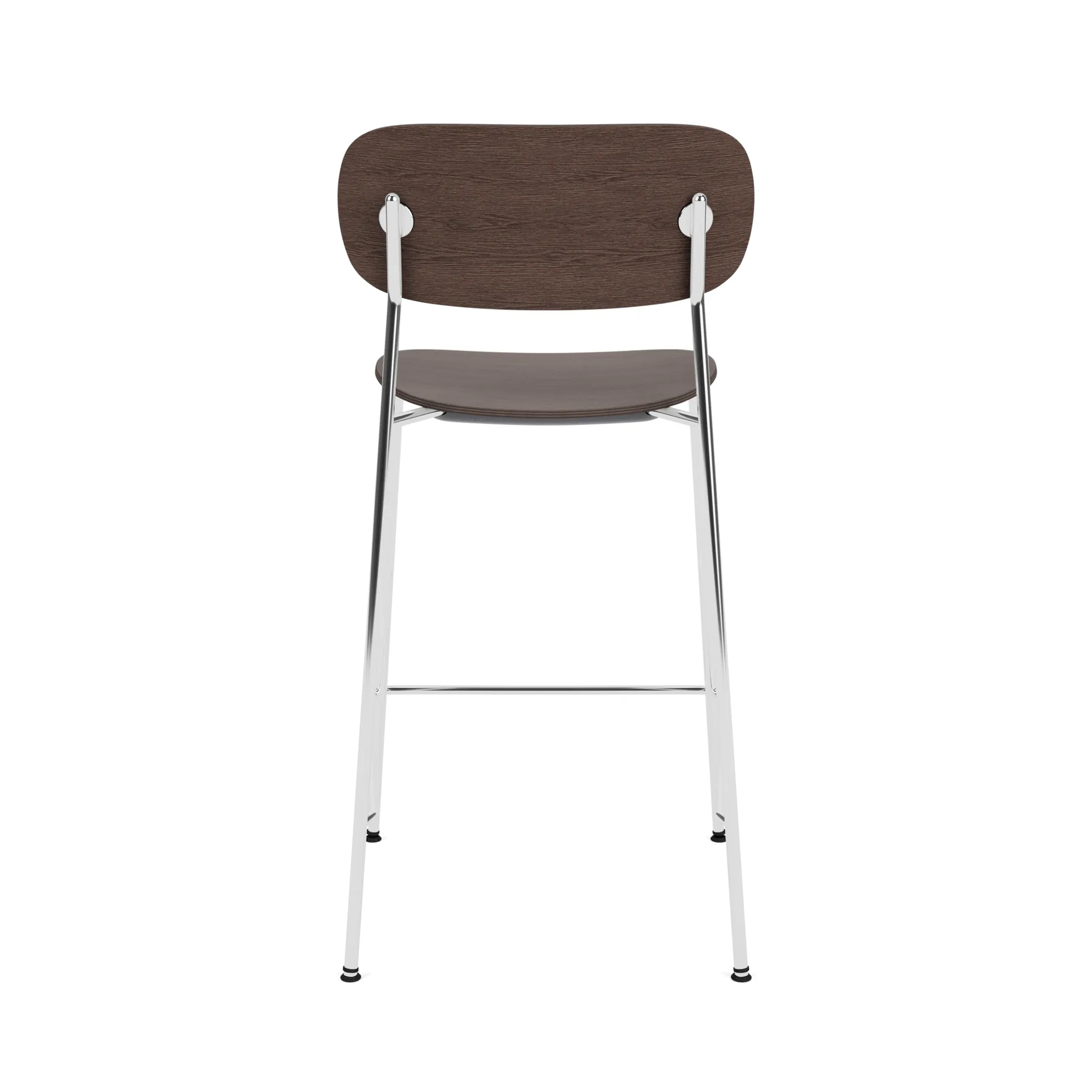 Co Bar Chair chaise de bar, Chêne teint foncé-acier chromé, 65 cm Audo Copenhagen