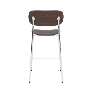Co Bar Chair chaise de bar - Chêne teint foncé-acier chromé, 65 cm - Audo Copenhagen