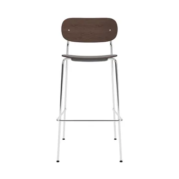 Co Bar Chair chaise de bar - Chêne teinté foncé-acier chromé, 75 cm - Audo Copenhagen