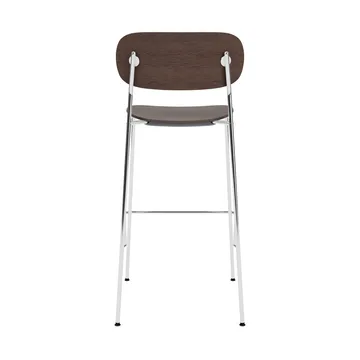 Co Bar Chair chaise de bar - Chêne teinté foncé-acier chromé, 75 cm - Audo Copenhagen