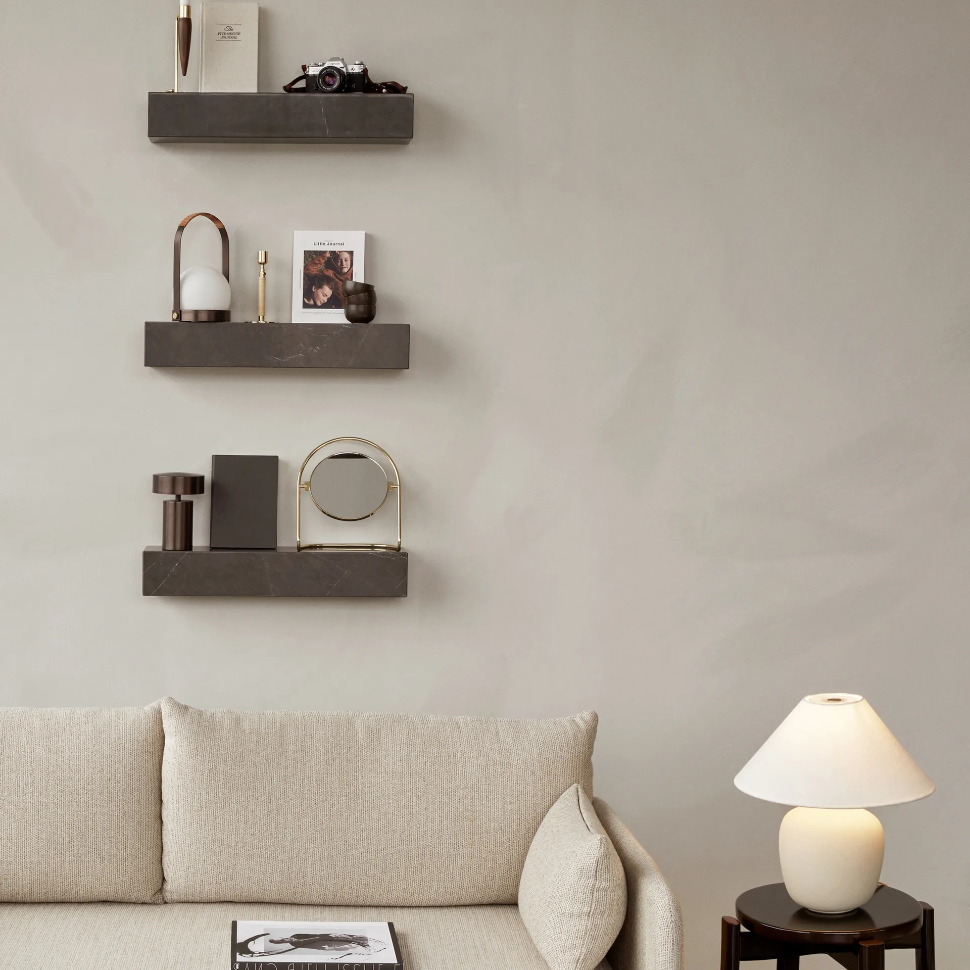 Étagère Plinth, Marbre kendzo marron-gris Audo Copenhagen