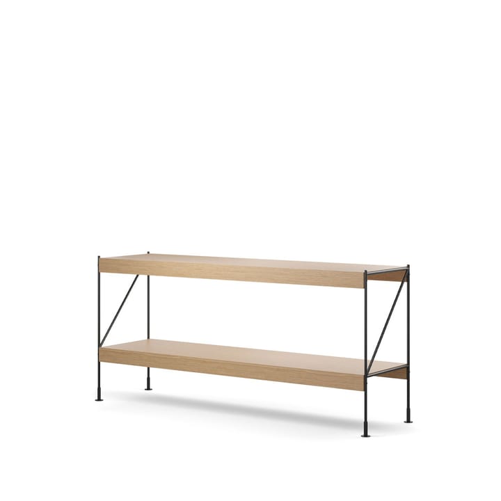 Étagère Zet, natural oak, 1x2, black steel base Audo Copenhagen
